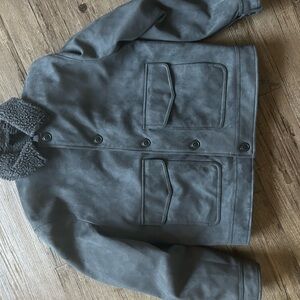 EXPRESS Men's Gray Sherpa-Lined Jacket